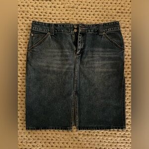 J. Crew Denim skirt with slit. Size 14.